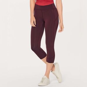 Lululemon In Movement Crop *Everlux 19" in Garnet